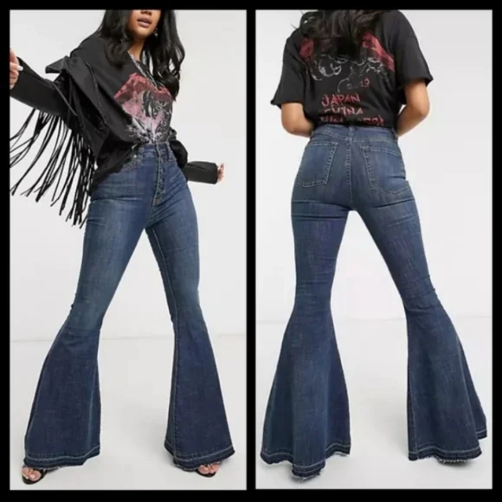 Free People Flare Leg High Rise Jeans 27 NWT - Picture 8 of 8